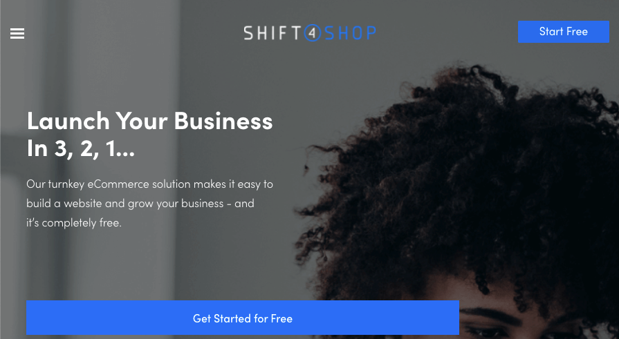 Página de inicio de Shift4Shop
