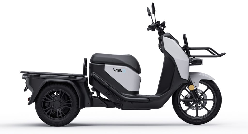 Vmoto Fleet VS3: e-scooter de carga de tres ruedas, motor de 2,5 kW, 45 km/h y una autonomía de hasta 130 km