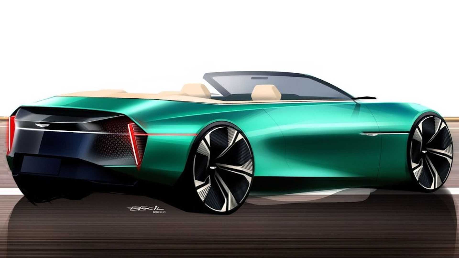 Representación de un auto deportivo convertible Cadillac compartido por GM Design Studio